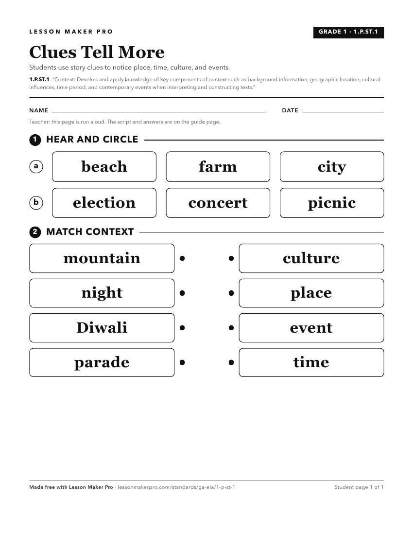 Preview of the 1.P.ST.1 printable worksheet