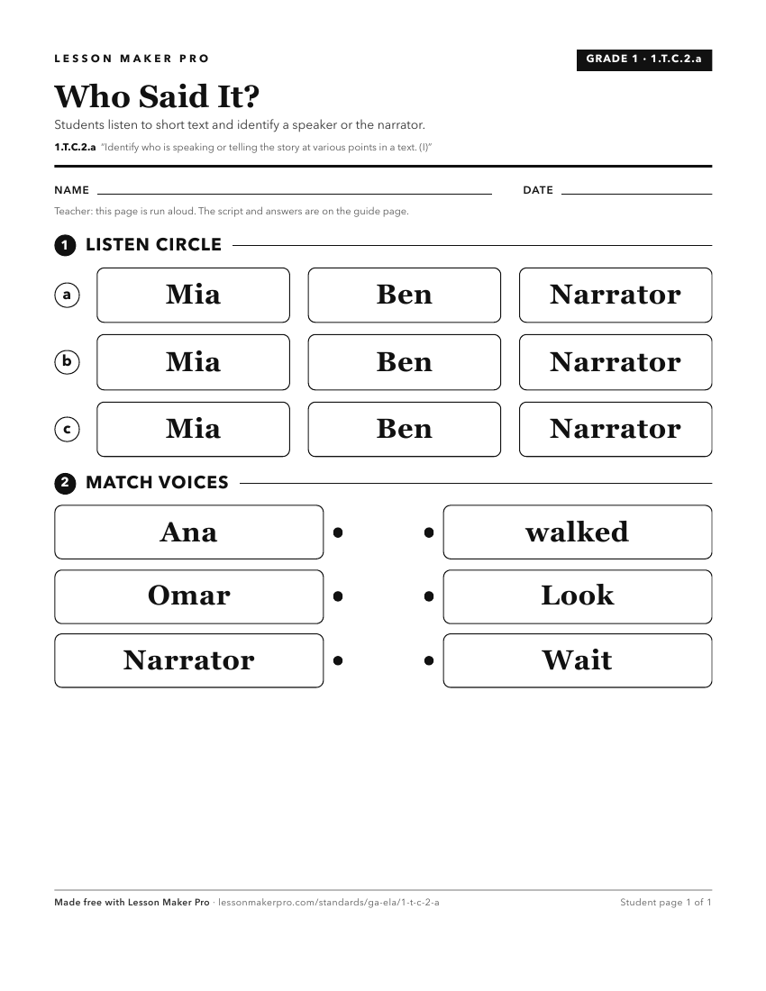 Preview of the 1.T.C.2.a printable worksheet