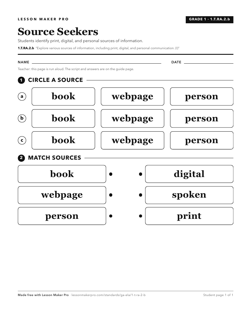 Preview of the 1.T.RA.2.b printable worksheet