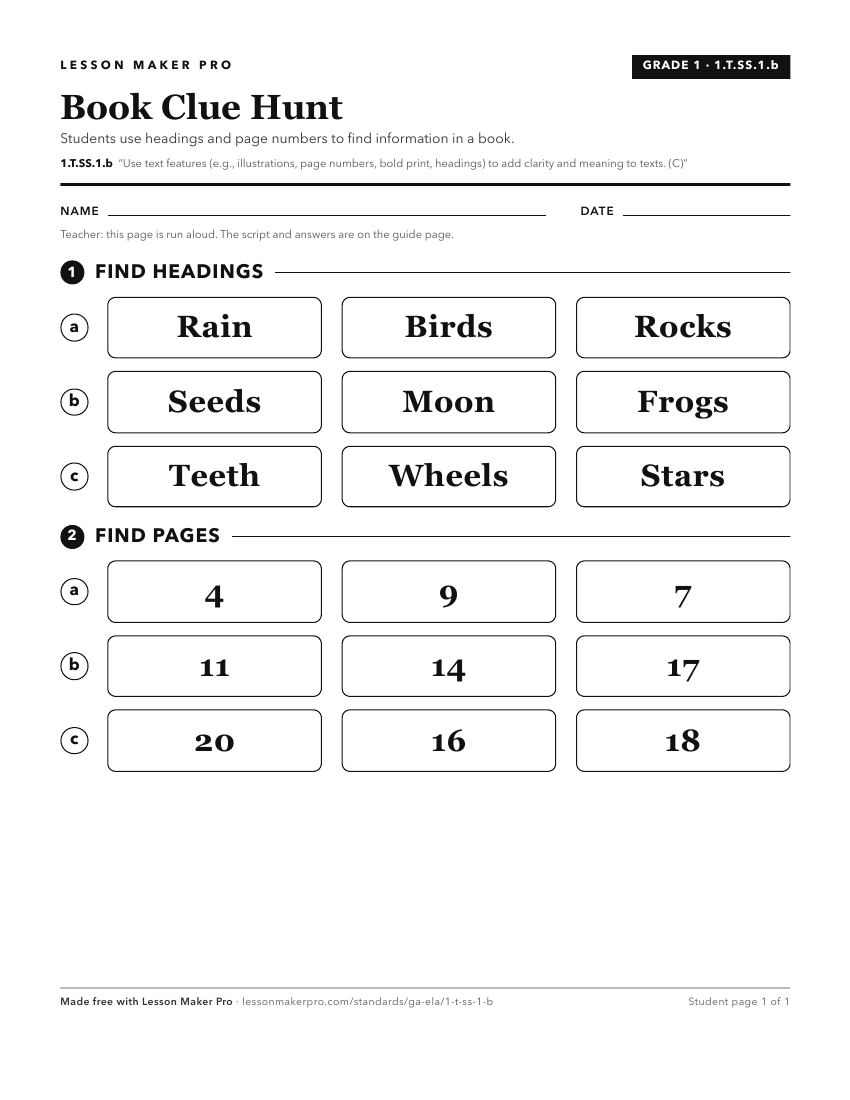 Preview of the 1.T.SS.1.b printable worksheet