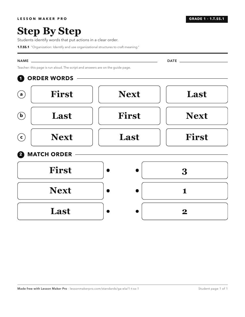 Preview of the 1.T.SS.1 printable worksheet