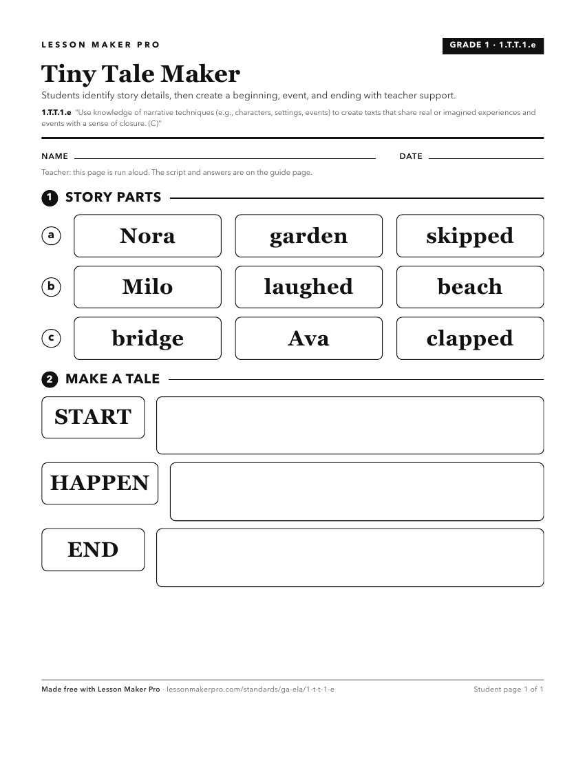 Preview of the 1.T.T.1.e printable worksheet