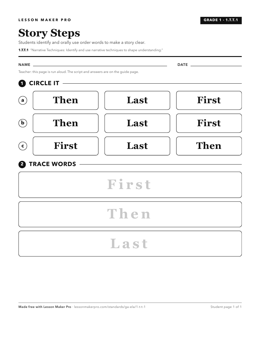 Preview of the 1.T.T.1 printable worksheet