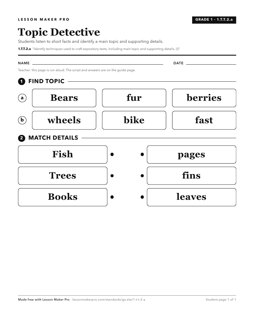 Preview of the 1.T.T.2.a printable worksheet