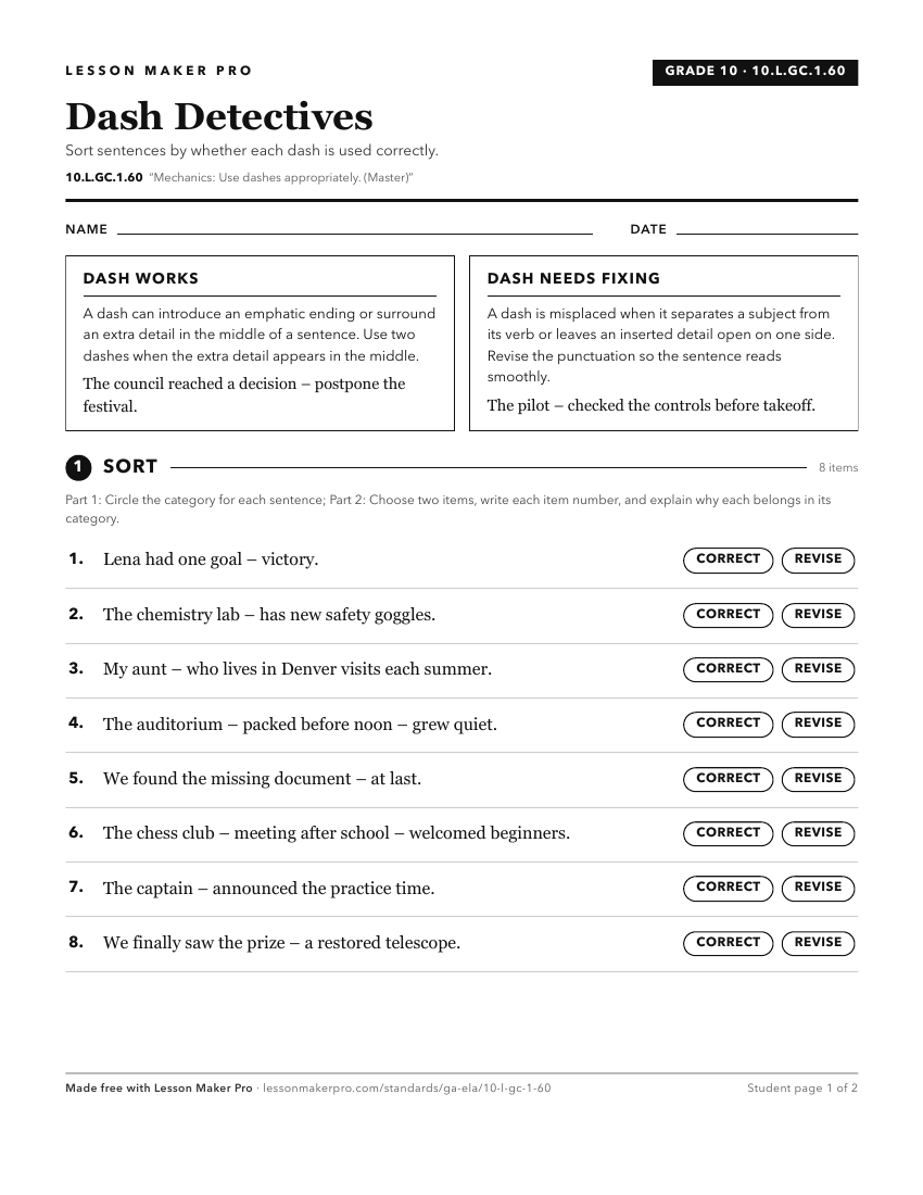 Preview of the 10.L.GC.1.60 printable worksheet