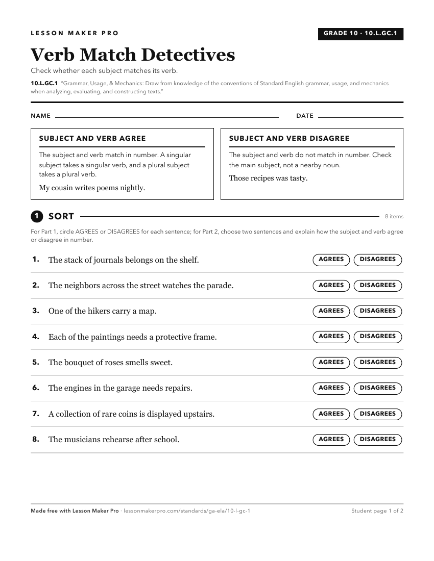 Preview of the 10.L.GC.1 printable worksheet