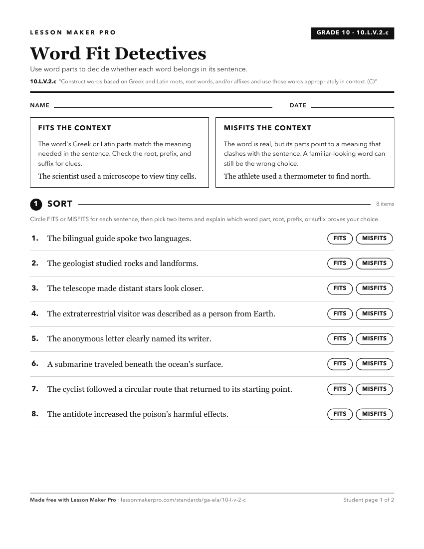 Preview of the 10.L.V.2.c printable worksheet