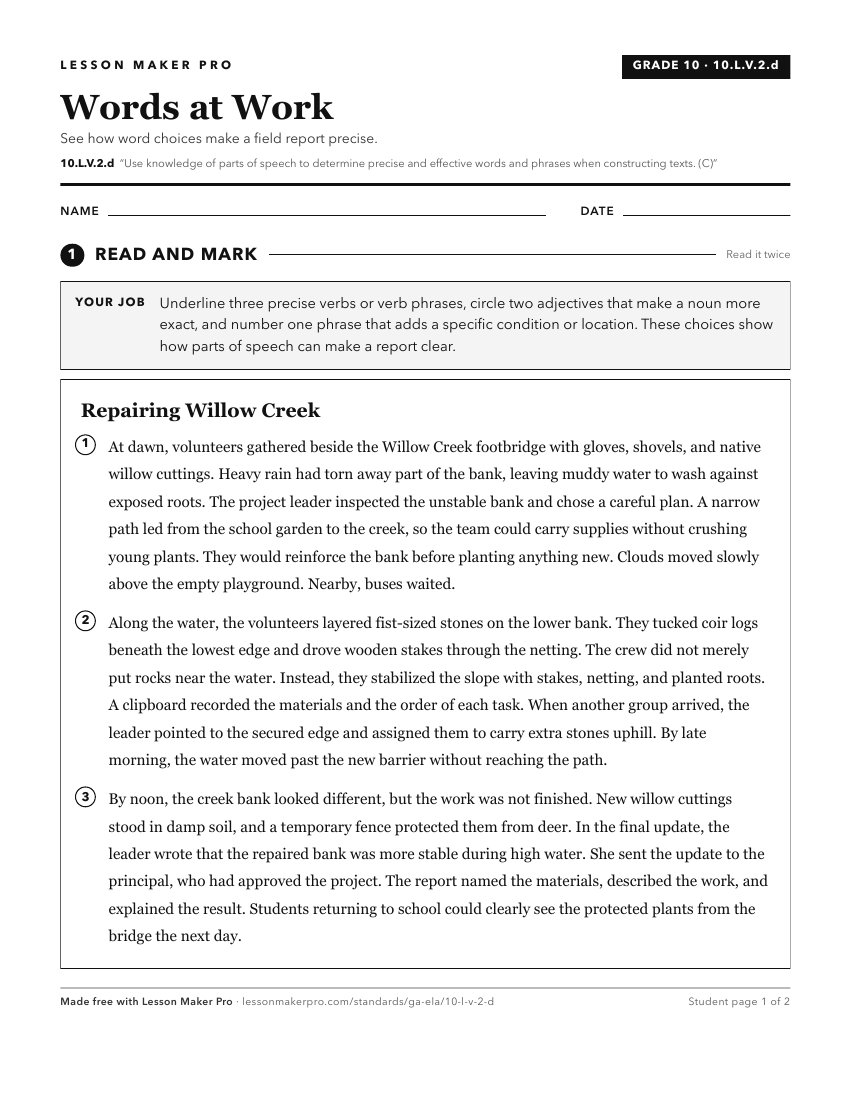 Preview of the 10.L.V.2.d printable worksheet
