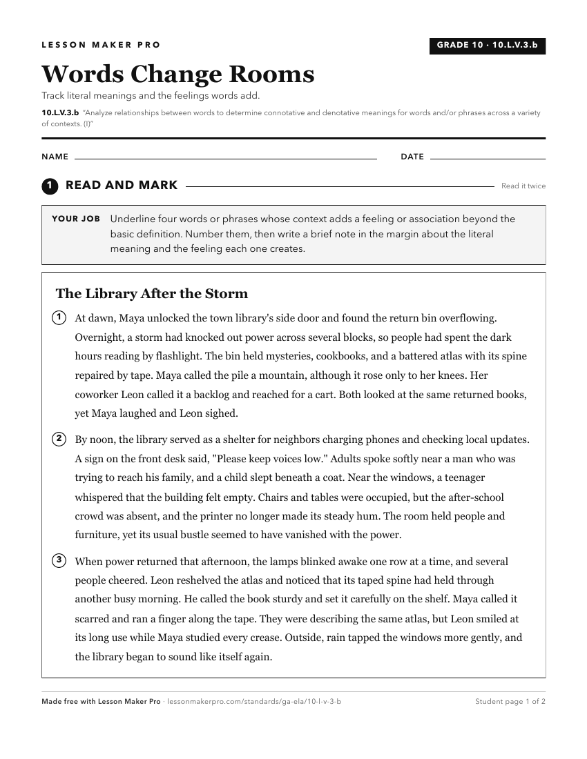 Preview of the 10.L.V.3.b printable worksheet
