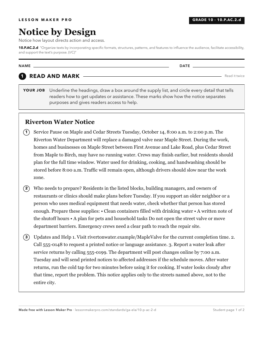 Preview of the 10.P.AC.2.d printable worksheet