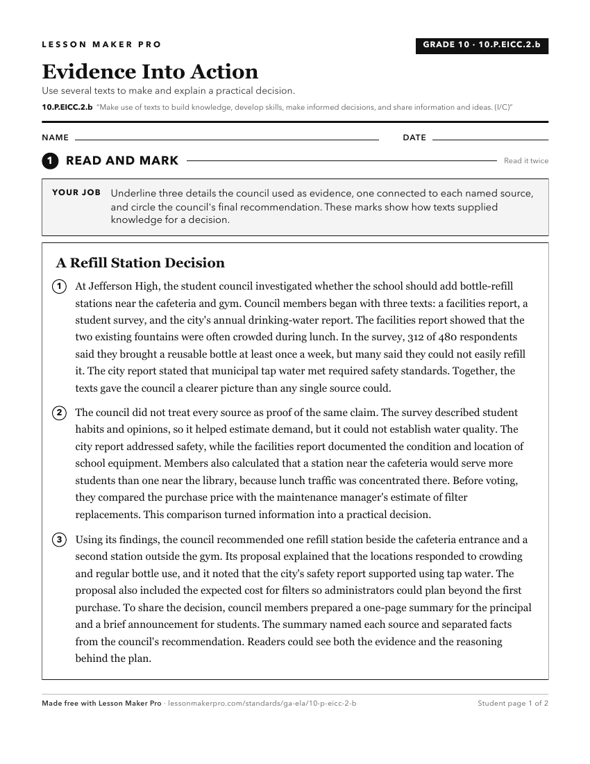 Preview of the 10.P.EICC.2.b printable worksheet