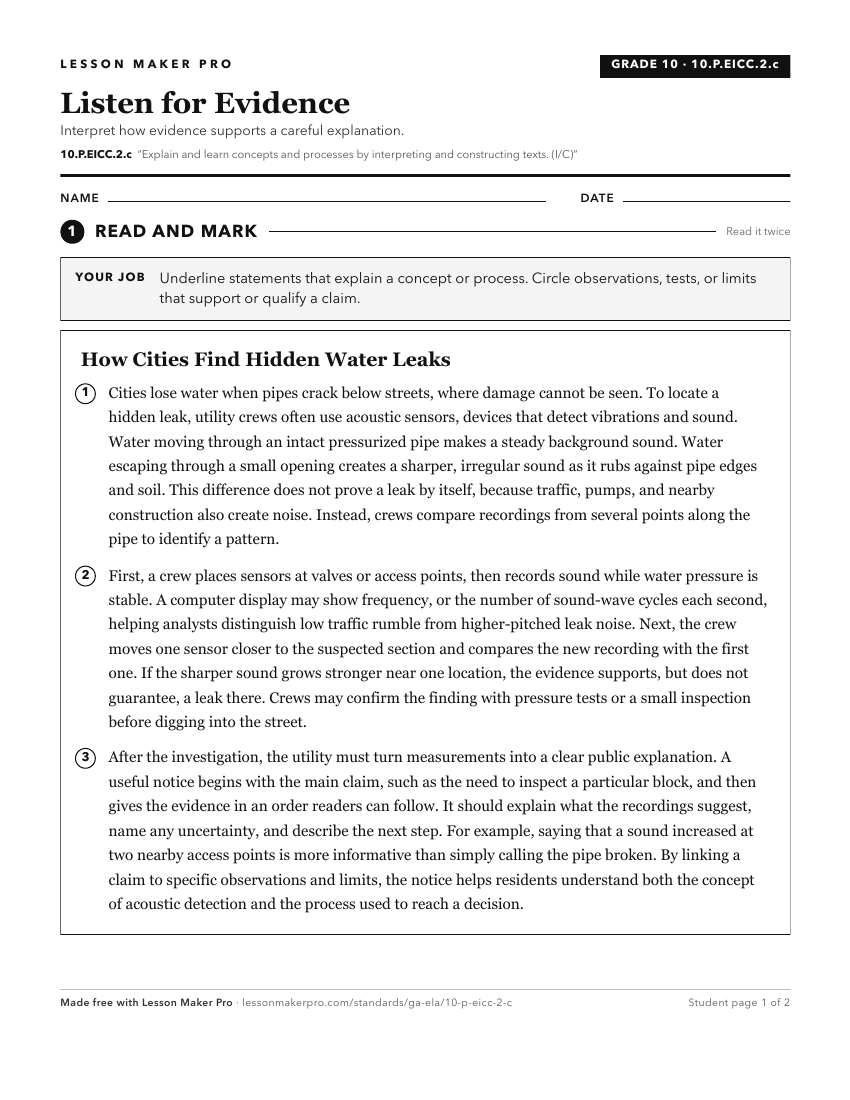 Preview of the 10.P.EICC.2.c printable worksheet