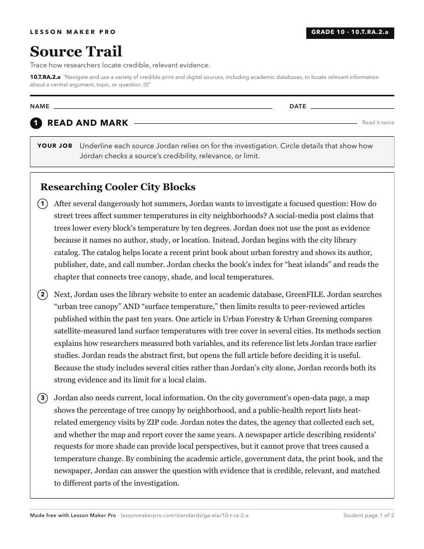 Preview of the 10.T.RA.2.a printable worksheet