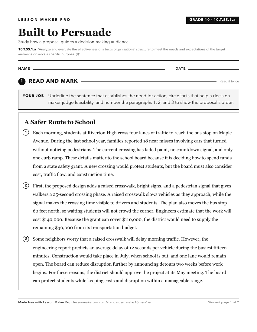 Preview of the 10.T.SS.1.a printable worksheet