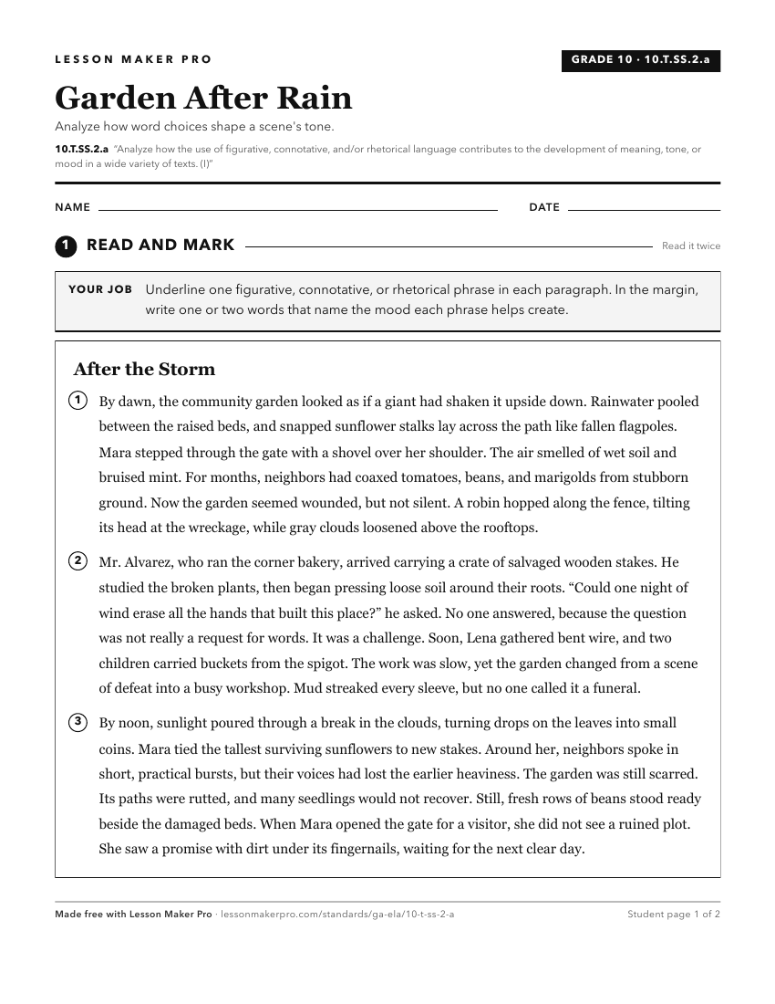 Preview of the 10.T.SS.2.a printable worksheet