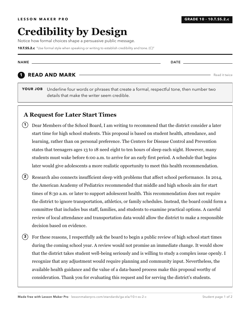 Preview of the 10.T.SS.2.c printable worksheet