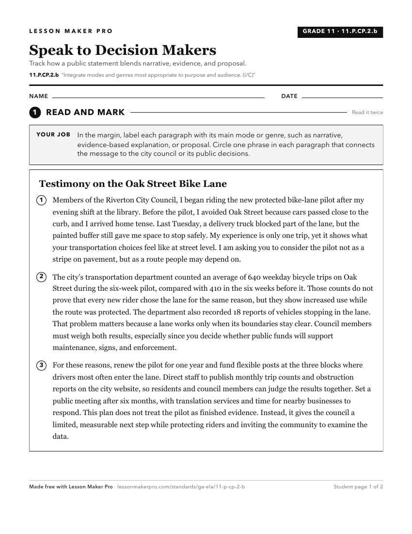 Preview of the 11.P.CP.2.b printable worksheet