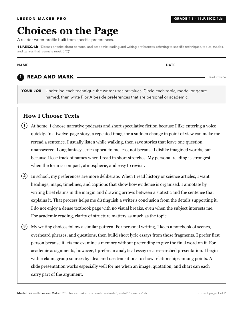 Preview of the 11.P.EICC.1.b printable worksheet