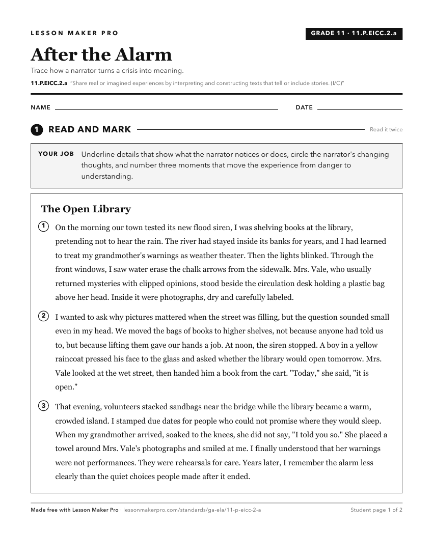Preview of the 11.P.EICC.2.a printable worksheet