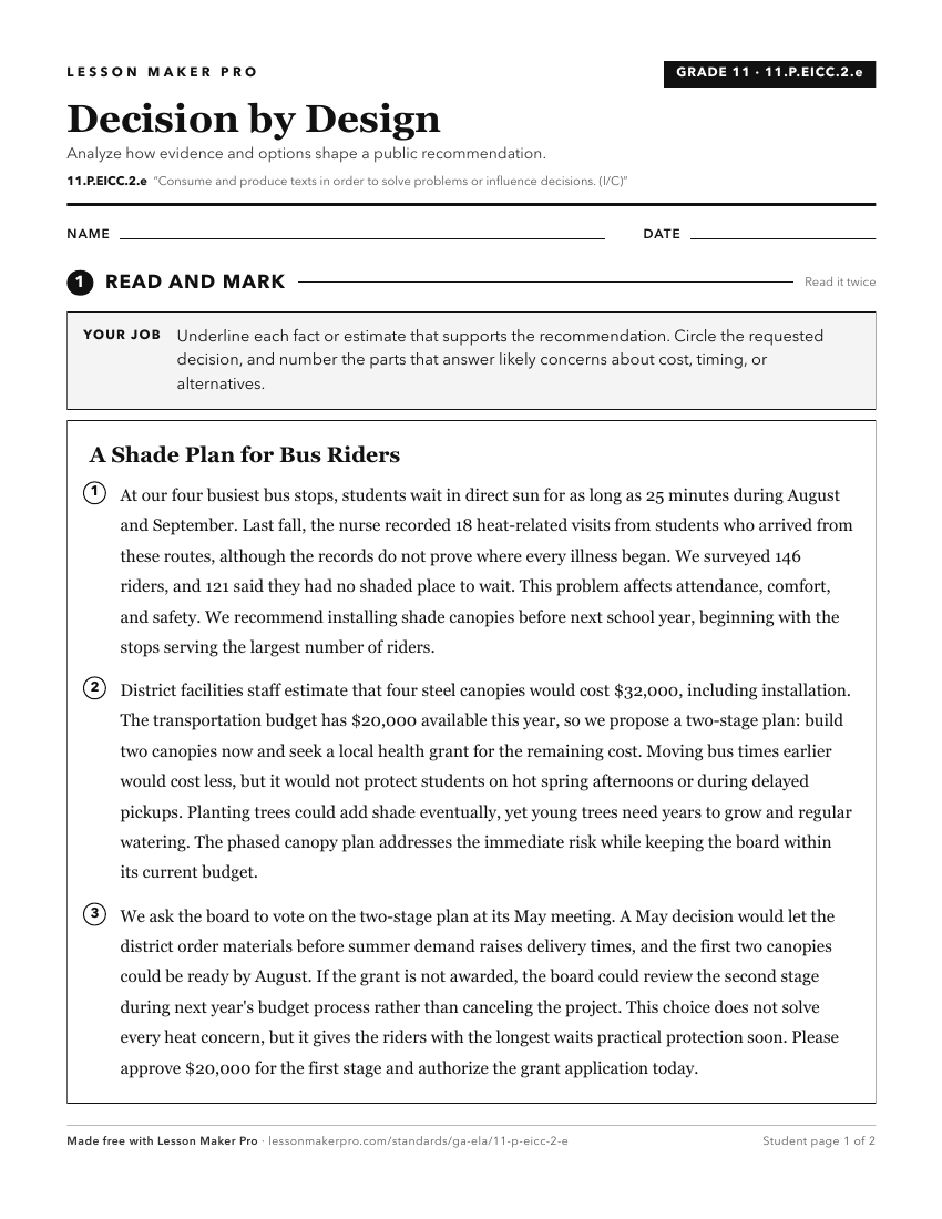 Preview of the 11.P.EICC.2.e printable worksheet