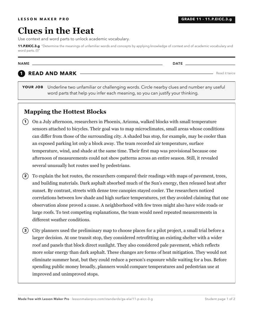 Preview of the 11.P.EICC.3.g printable worksheet