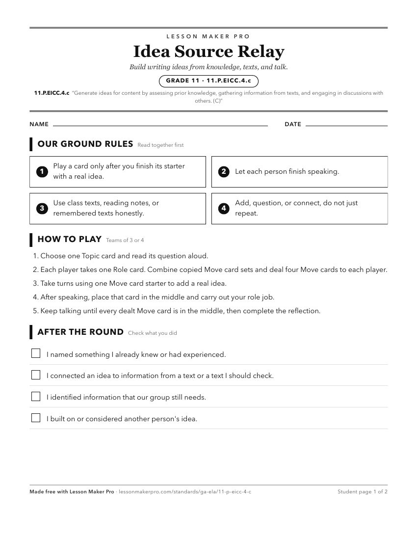 Preview of the 11.P.EICC.4.c printable worksheet