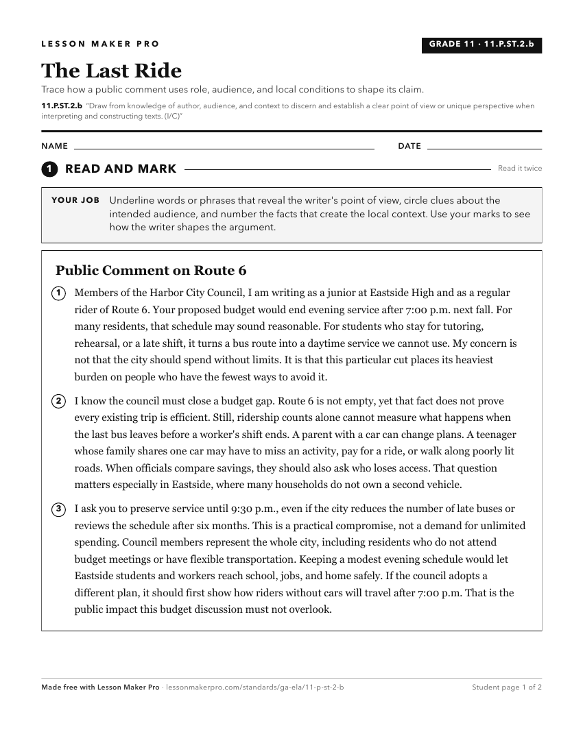Preview of the 11.P.ST.2.b printable worksheet