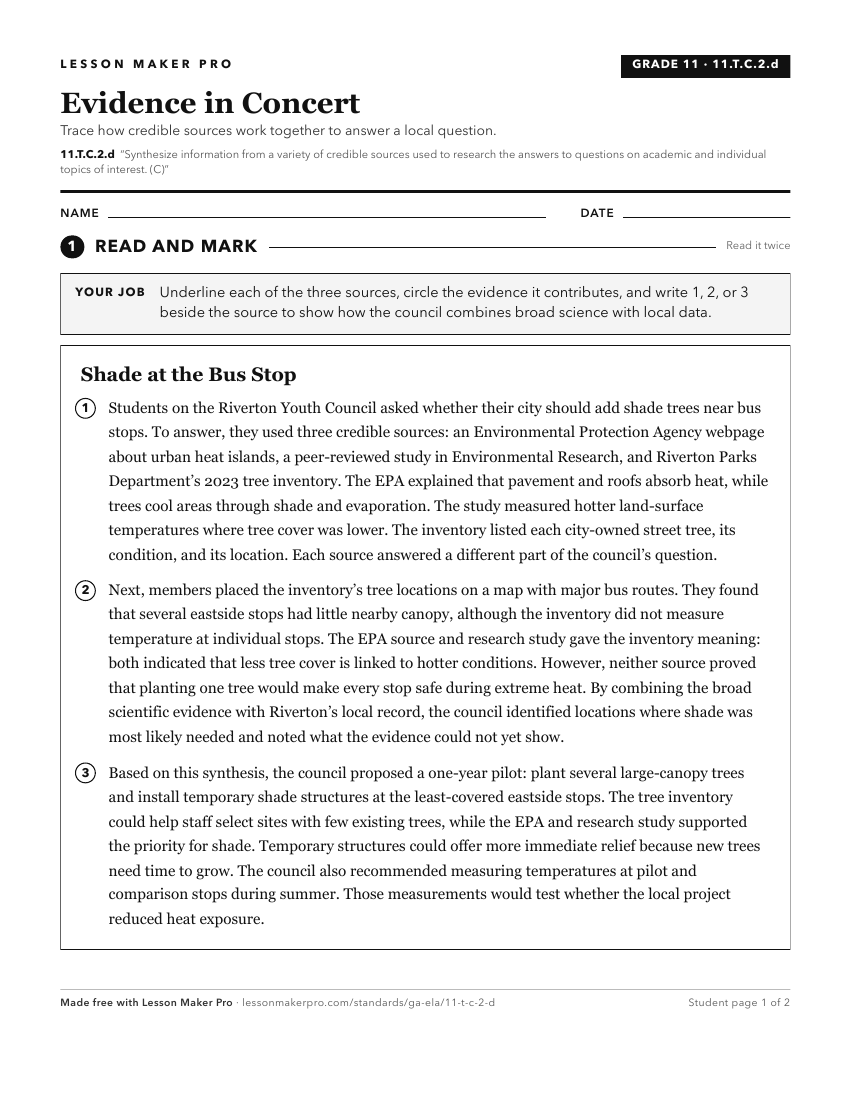 Preview of the 11.T.C.2.d printable worksheet