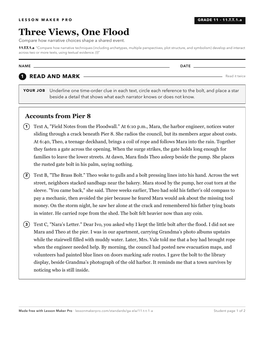 Preview of the 11.T.T.1.a printable worksheet