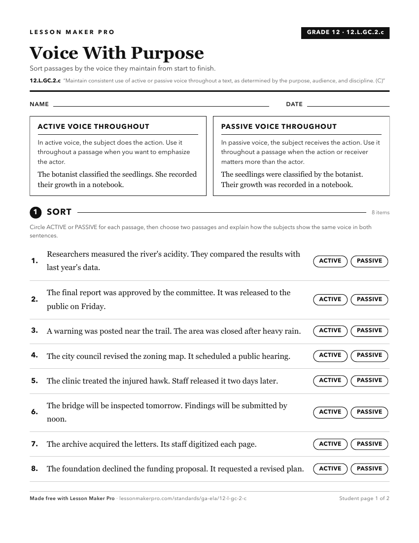 Preview of the 12.L.GC.2.c printable worksheet