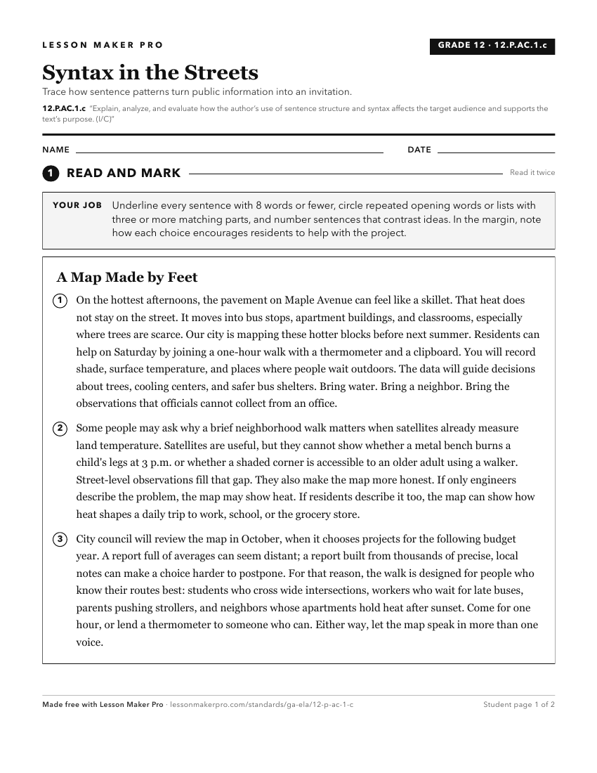 Preview of the 12.P.AC.1.c printable worksheet