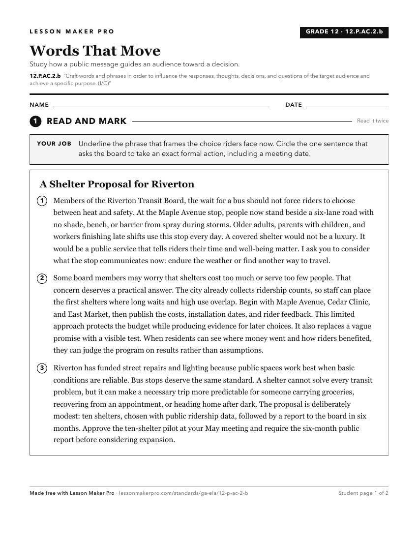 Preview of the 12.P.AC.2.b printable worksheet