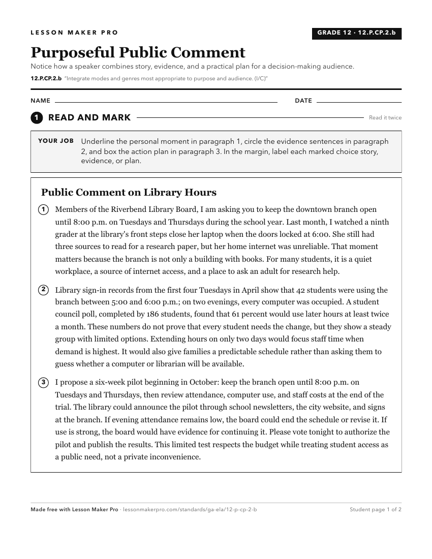 Preview of the 12.P.CP.2.b printable worksheet