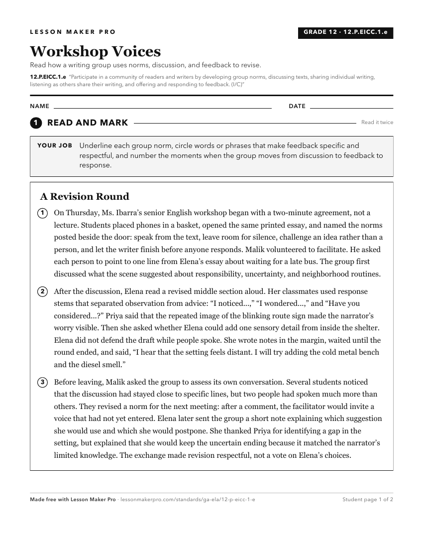 Preview of the 12.P.EICC.1.e printable worksheet