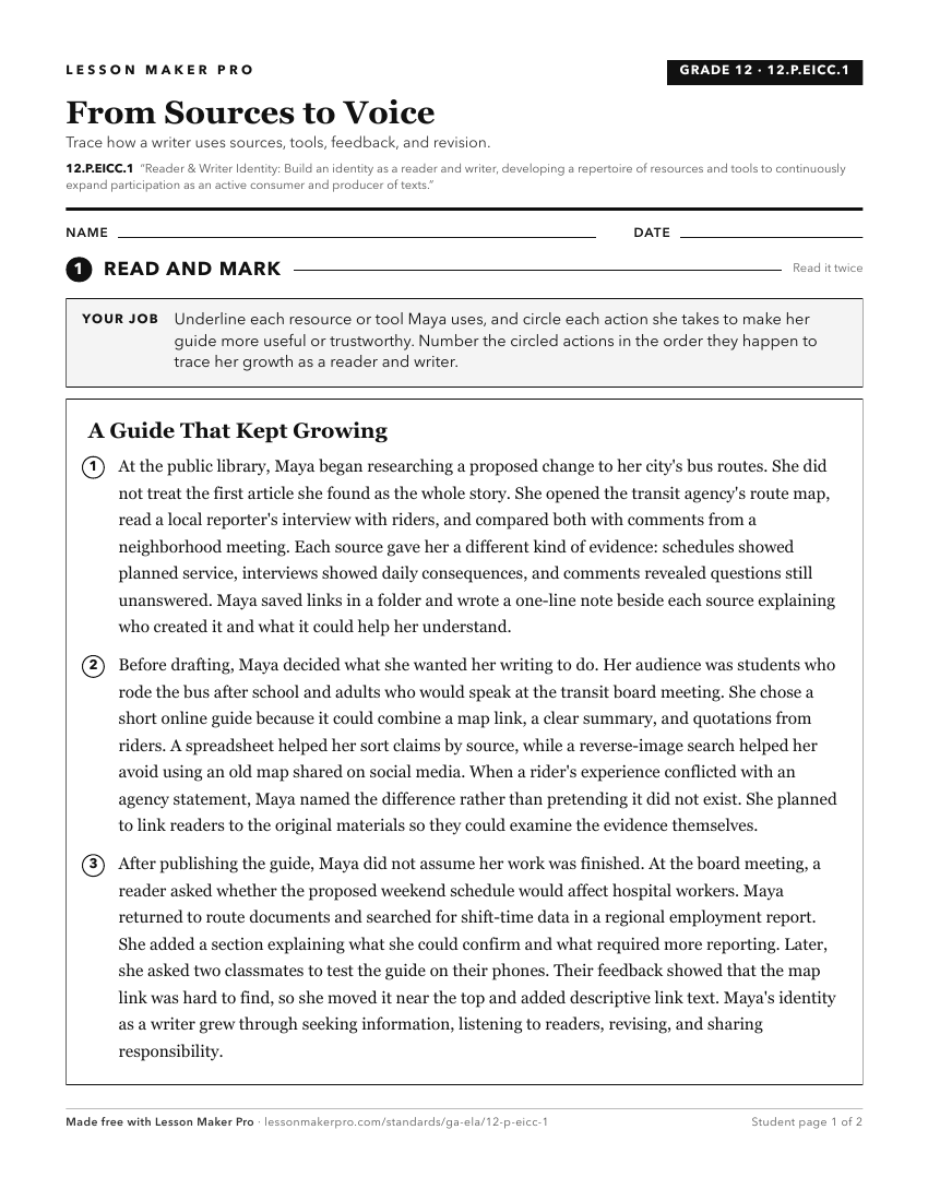 Preview of the 12.P.EICC.1 printable worksheet