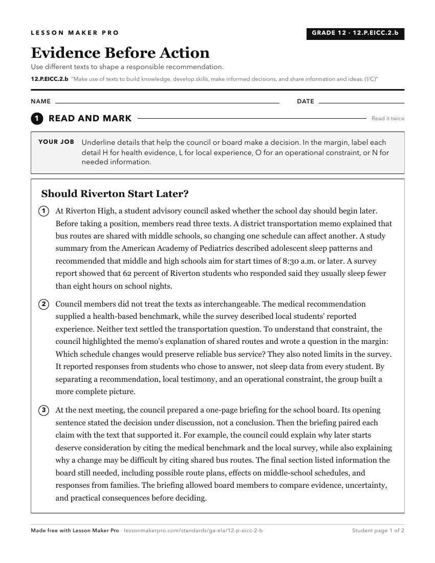 Preview of the 12.P.EICC.2.b printable worksheet