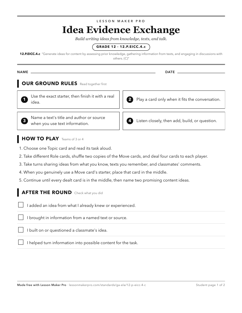 Preview of the 12.P.EICC.4.c printable worksheet