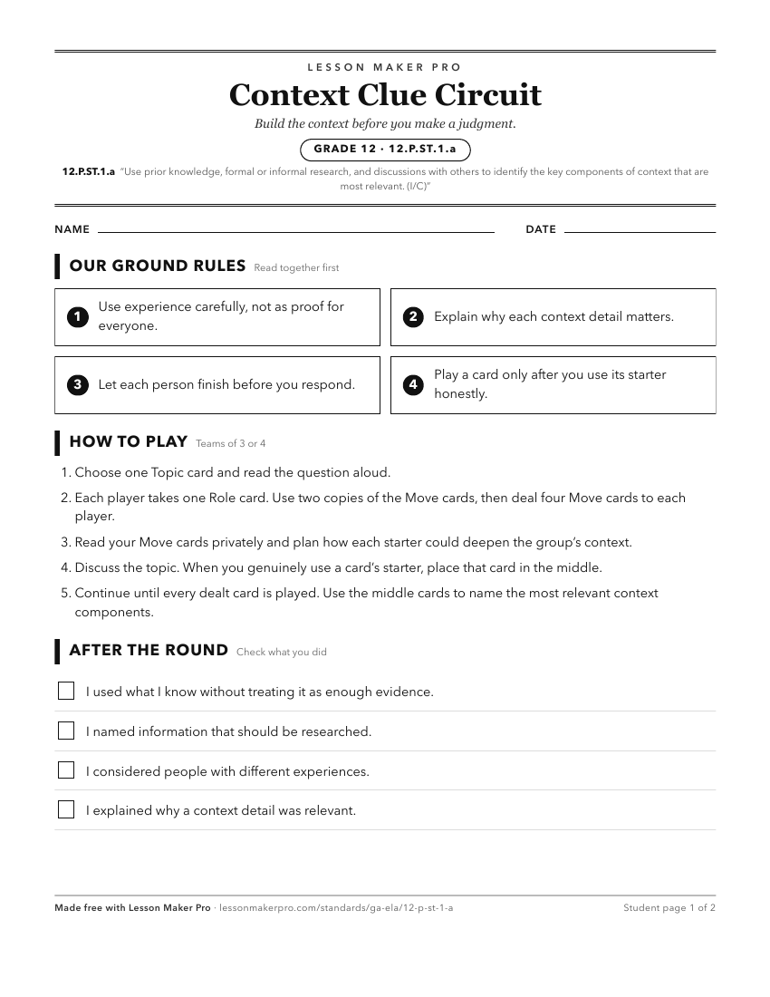 Preview of the 12.P.ST.1.a printable worksheet