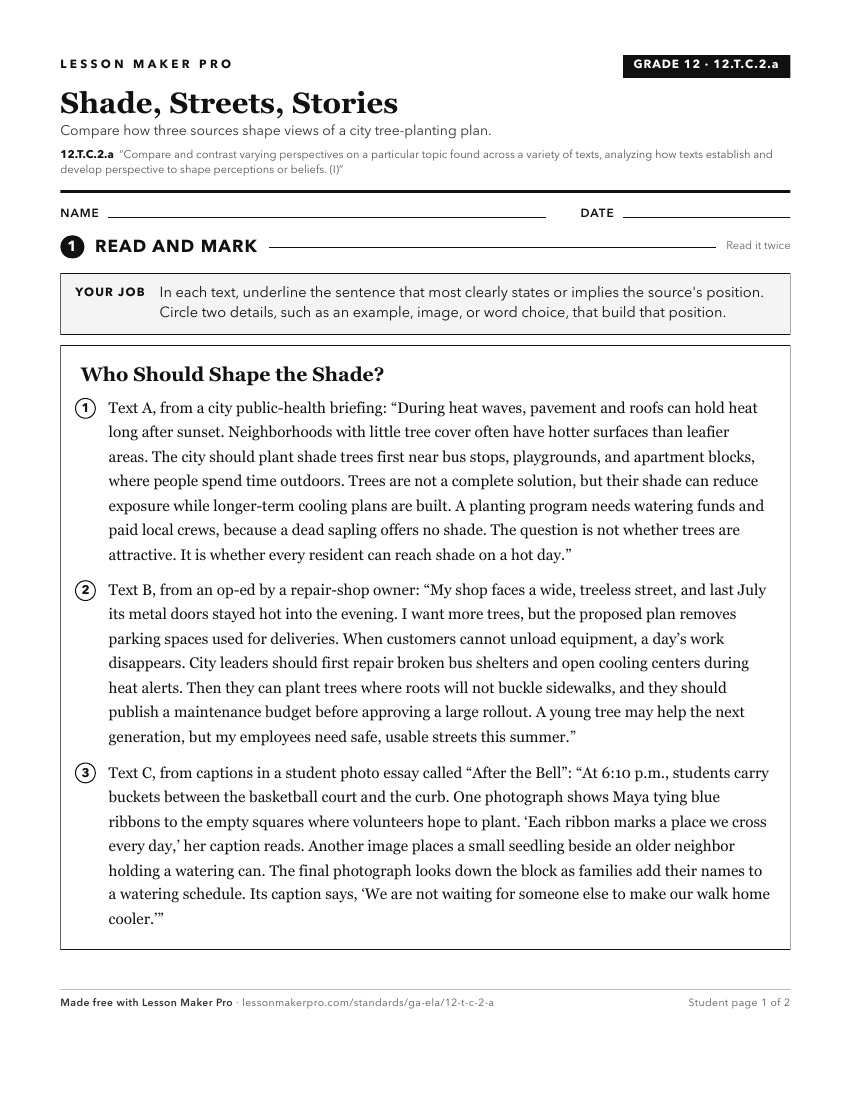 Preview of the 12.T.C.2.a printable worksheet