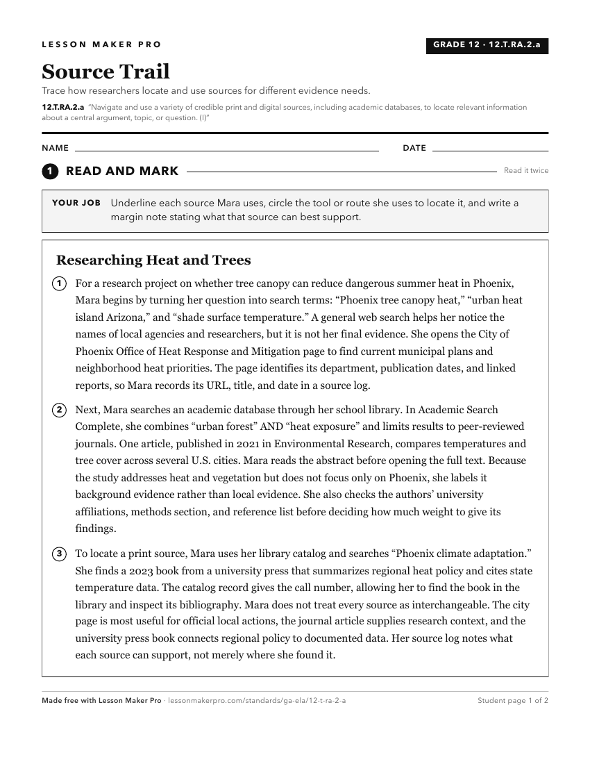 Preview of the 12.T.RA.2.a printable worksheet
