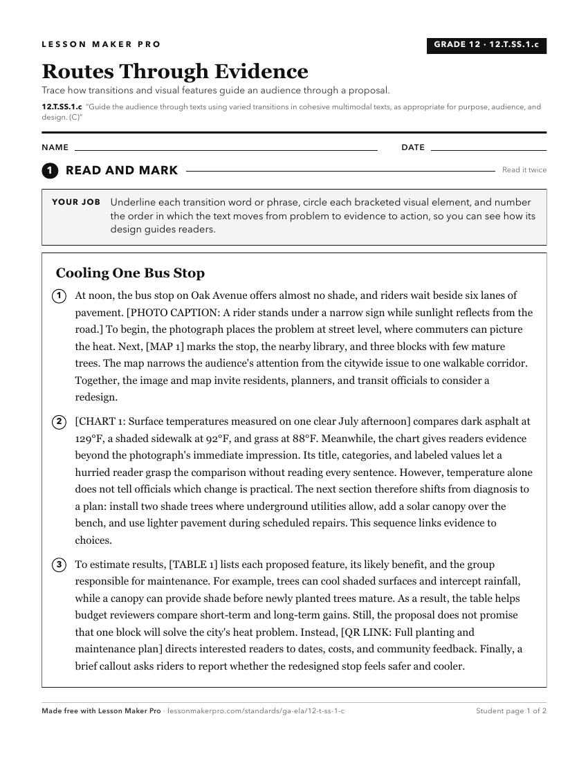 Preview of the 12.T.SS.1.c printable worksheet