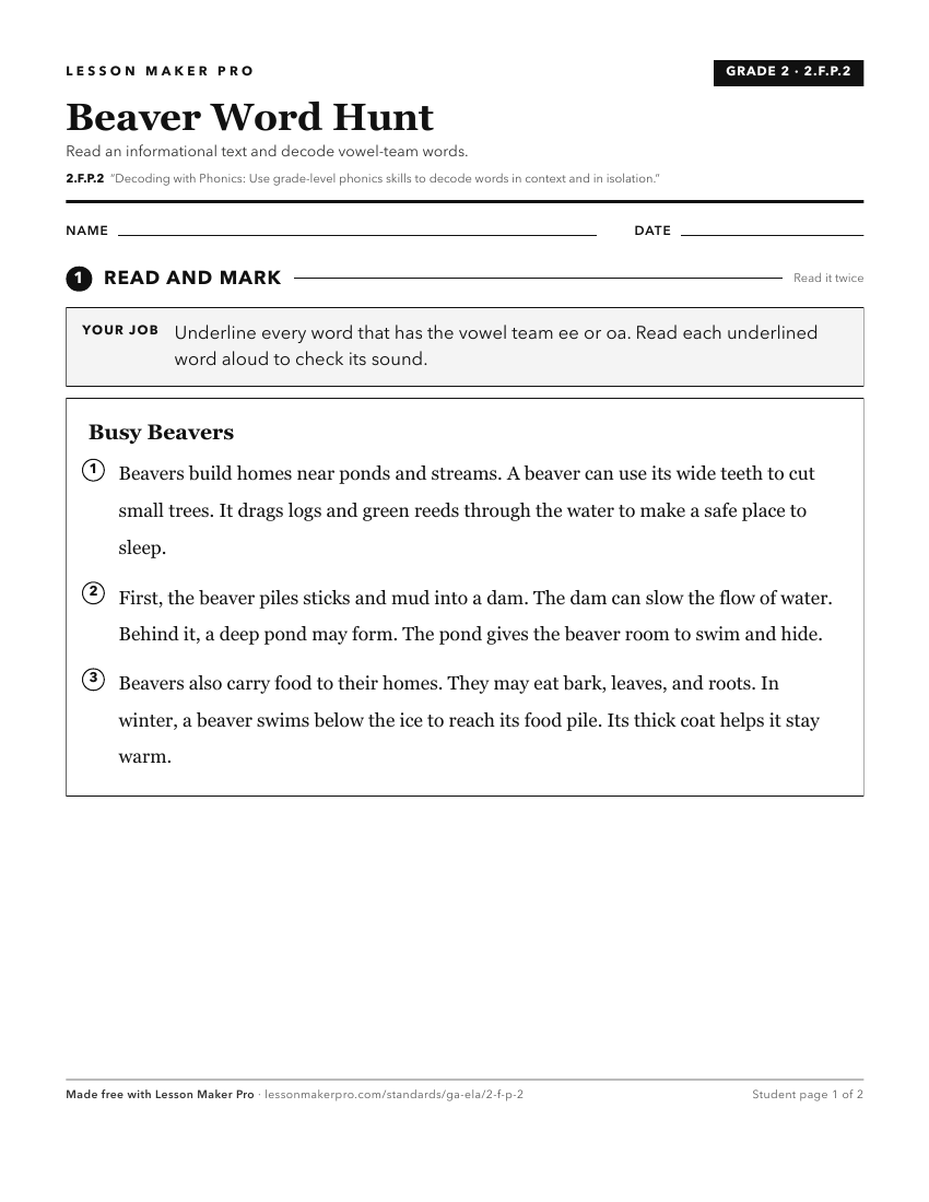 Preview of the 2.F.P.2 printable worksheet