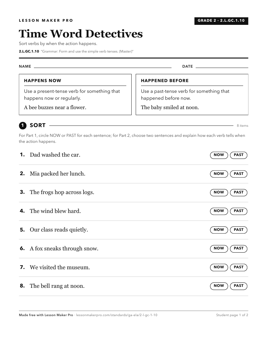 Preview of the 2.L.GC.1.10 printable worksheet
