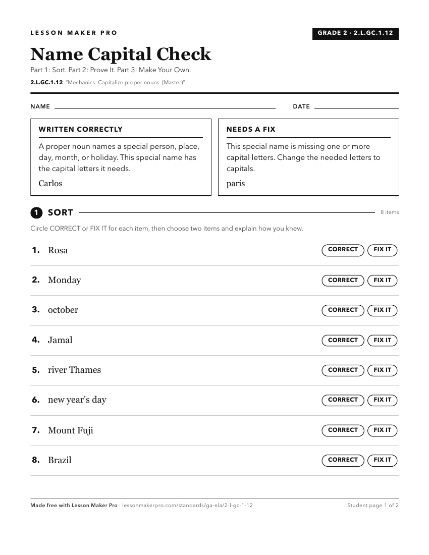 Preview of the 2.L.GC.1.12 printable worksheet