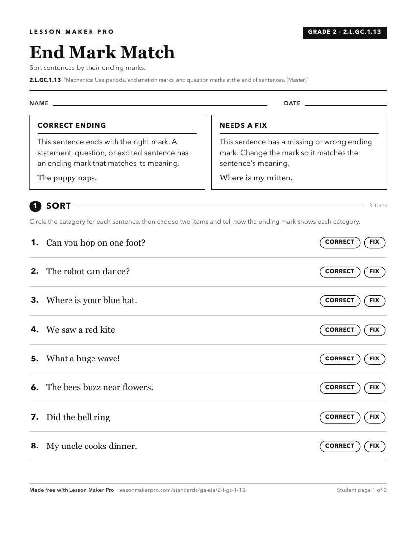 Preview of the 2.L.GC.1.13 printable worksheet