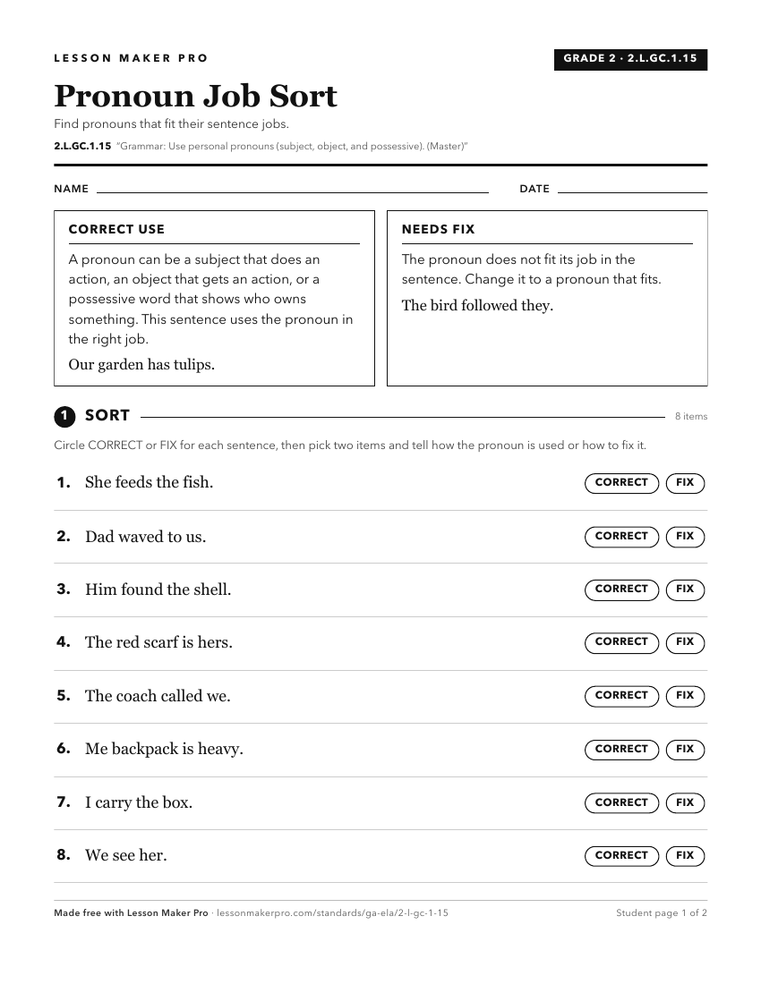 Preview of the 2.L.GC.1.15 printable worksheet