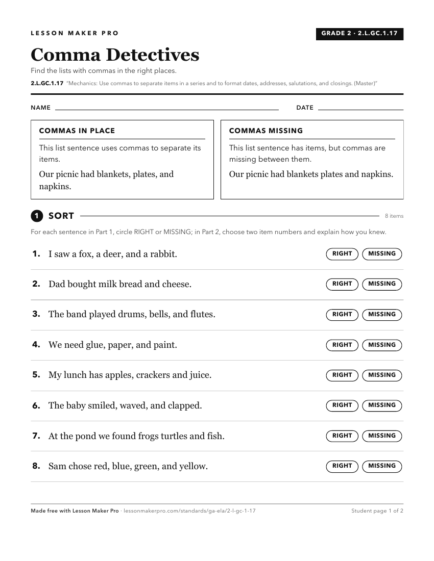 Preview of the 2.L.GC.1.17 printable worksheet