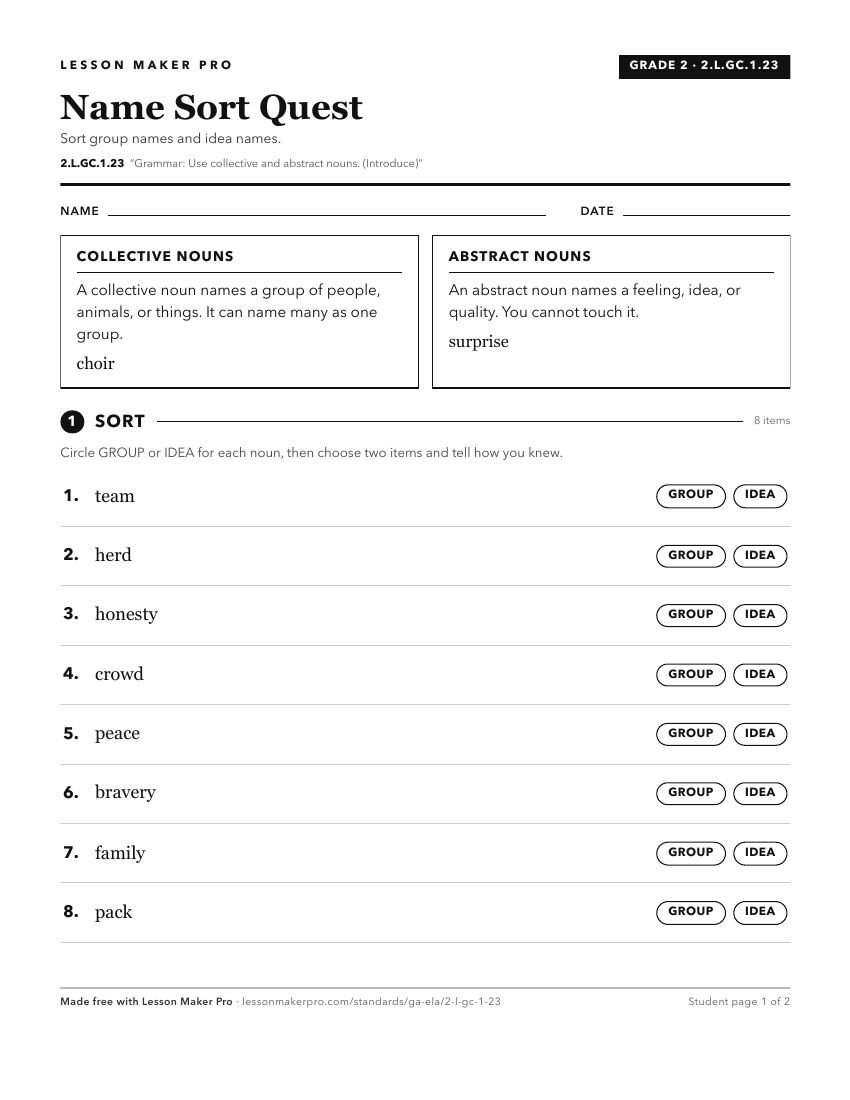 Preview of the 2.L.GC.1.23 printable worksheet