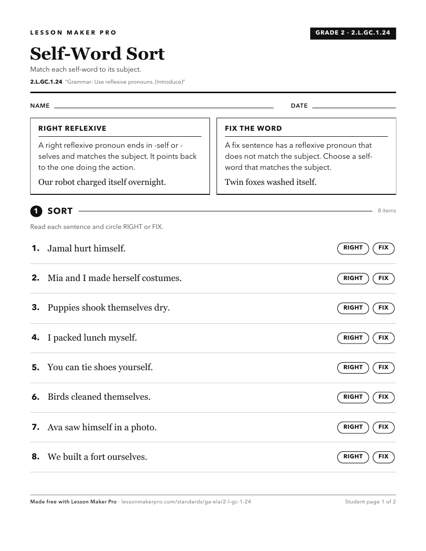 Preview of the 2.L.GC.1.24 printable worksheet