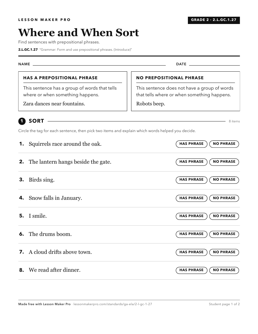 Preview of the 2.L.GC.1.27 printable worksheet